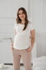 Tehotenské tričko Belly Cream White, kr.rukáv